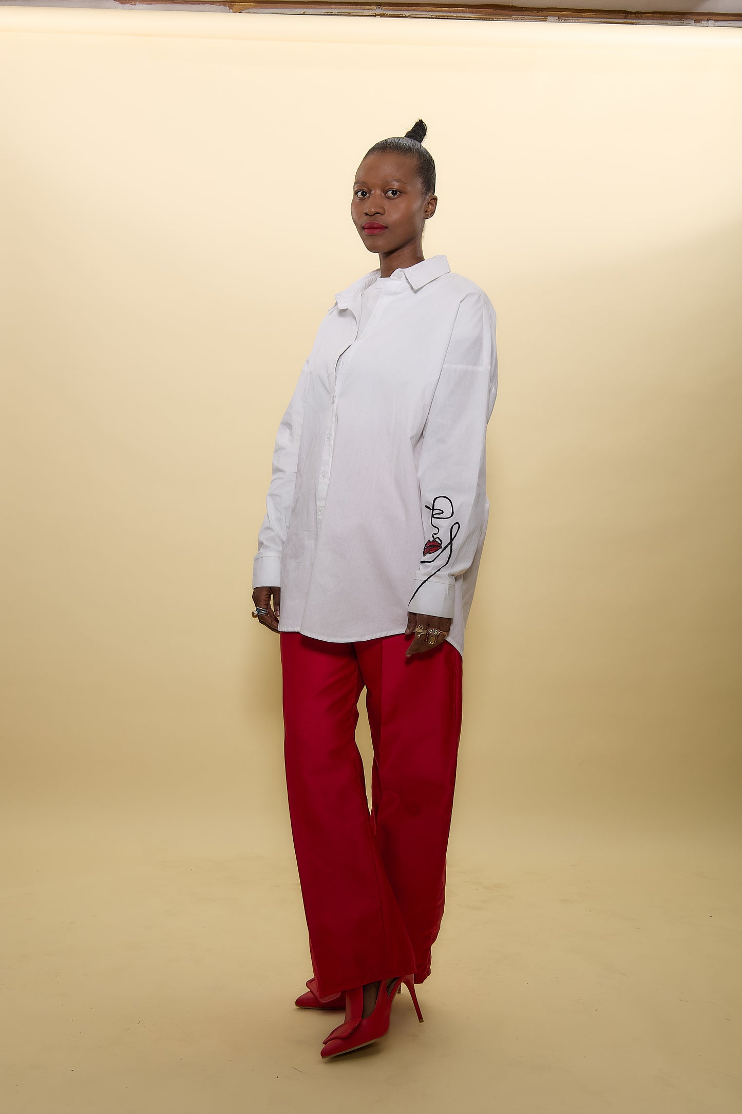 Red wideleg Pants