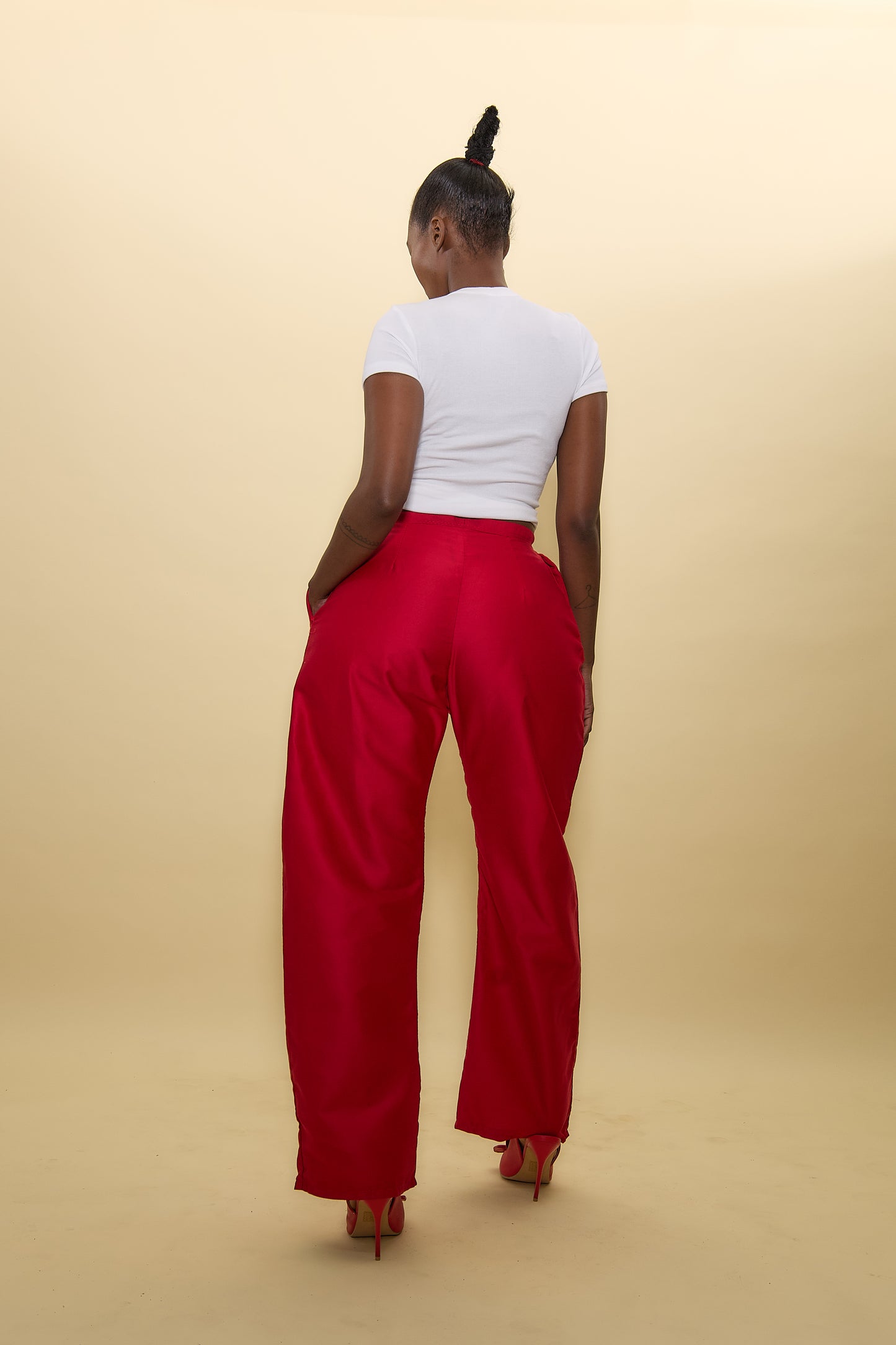 Red wideleg Pants