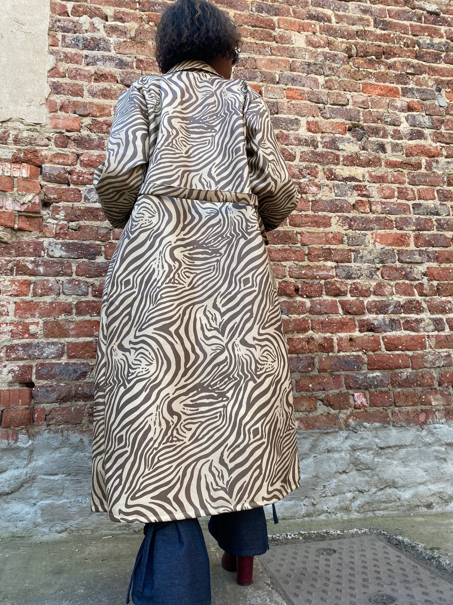 long faux zebra print