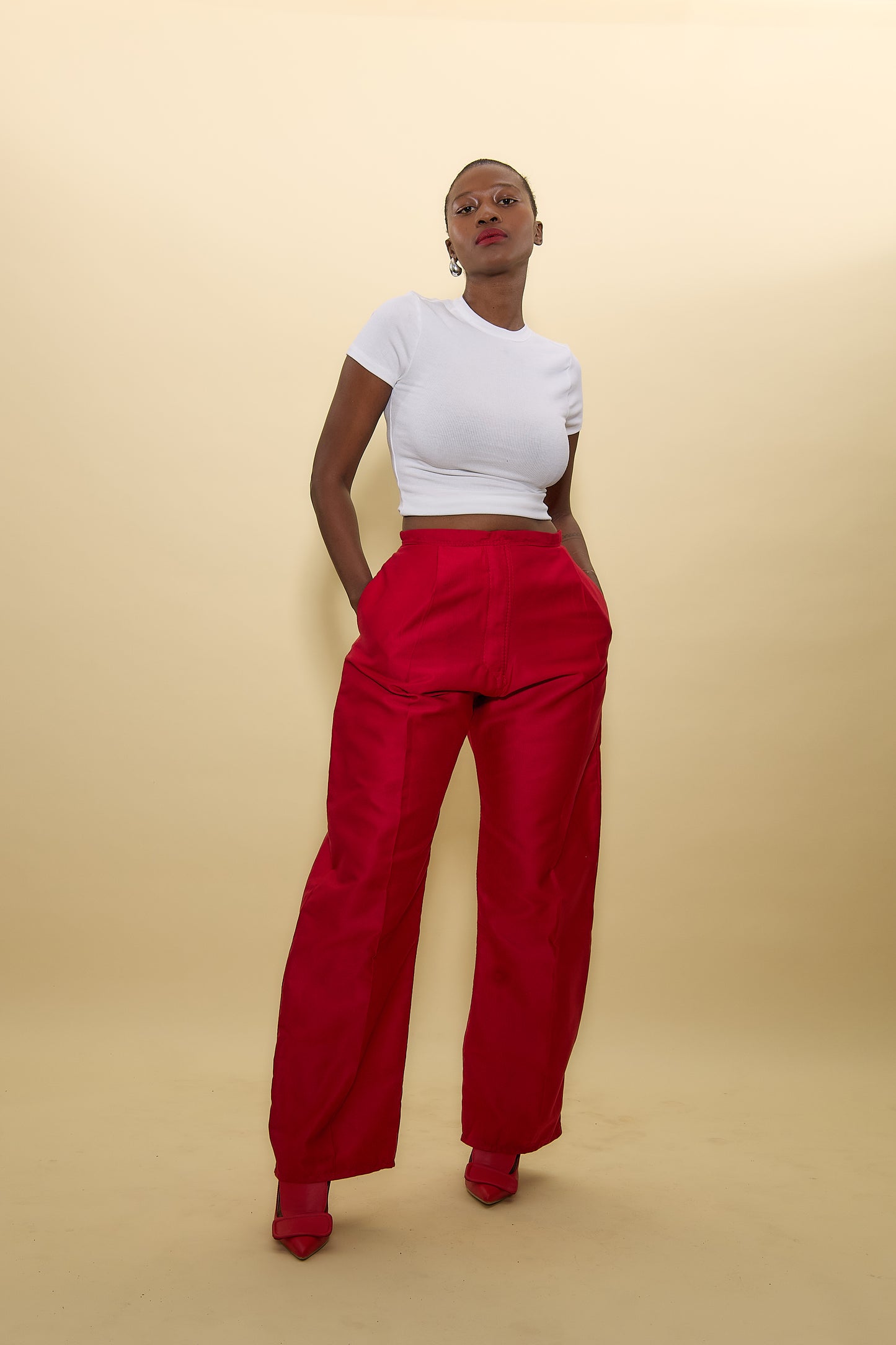 Red wideleg Pants