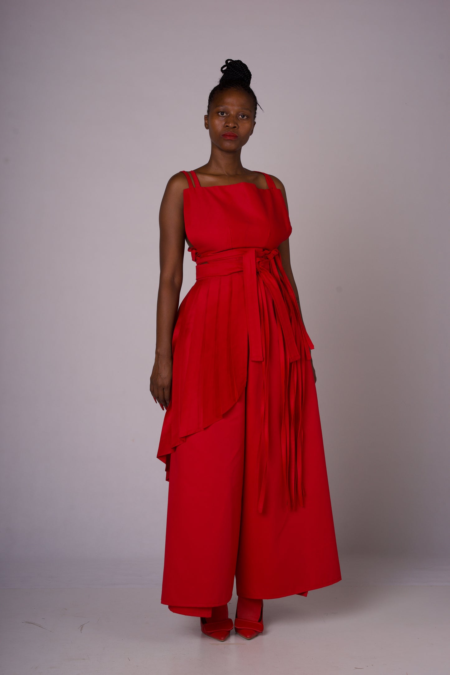 Umfazi obomvu Top and Wrap pants two piece