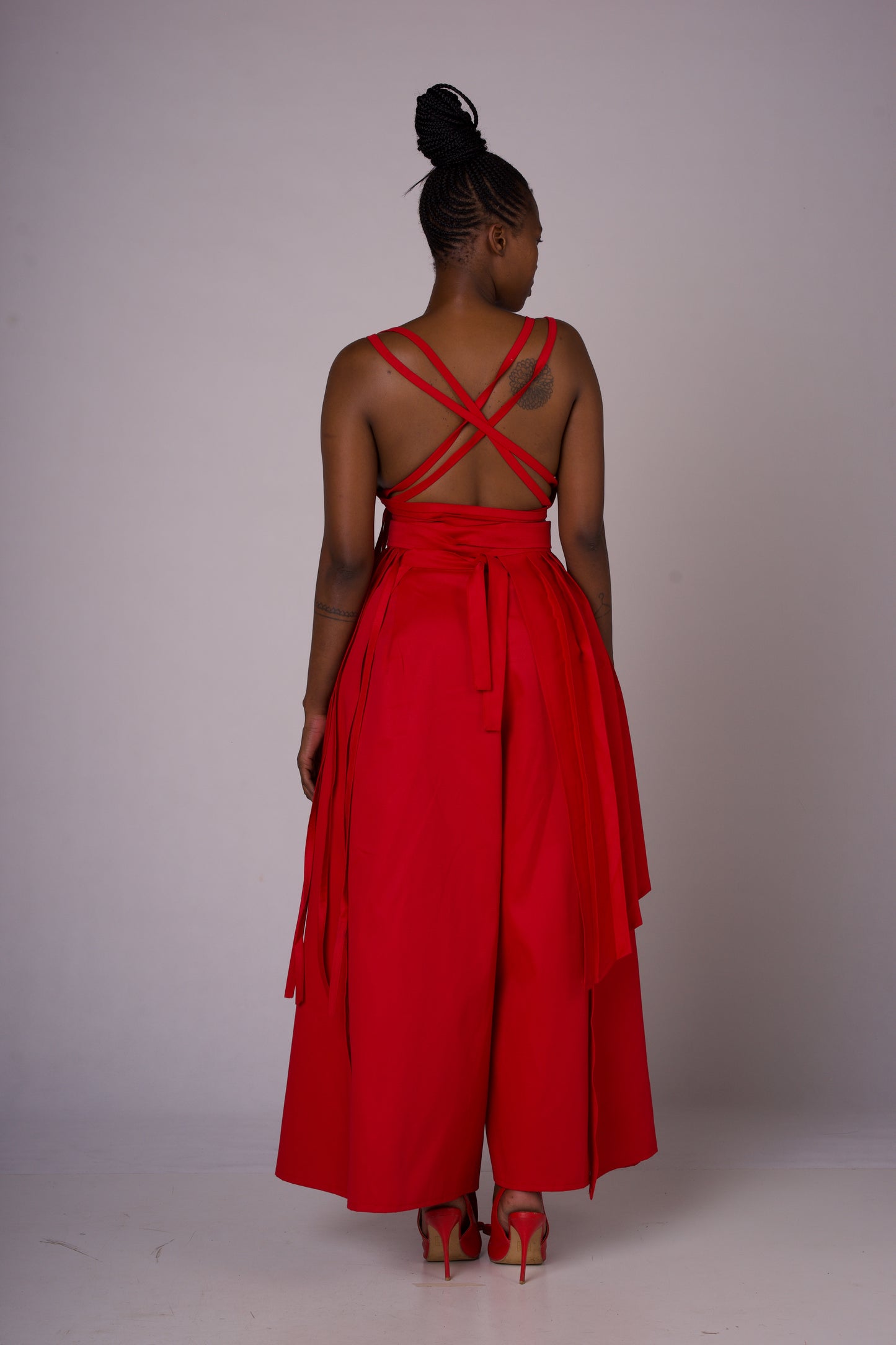 Umfazi obomvu Top and Wrap pants two piece