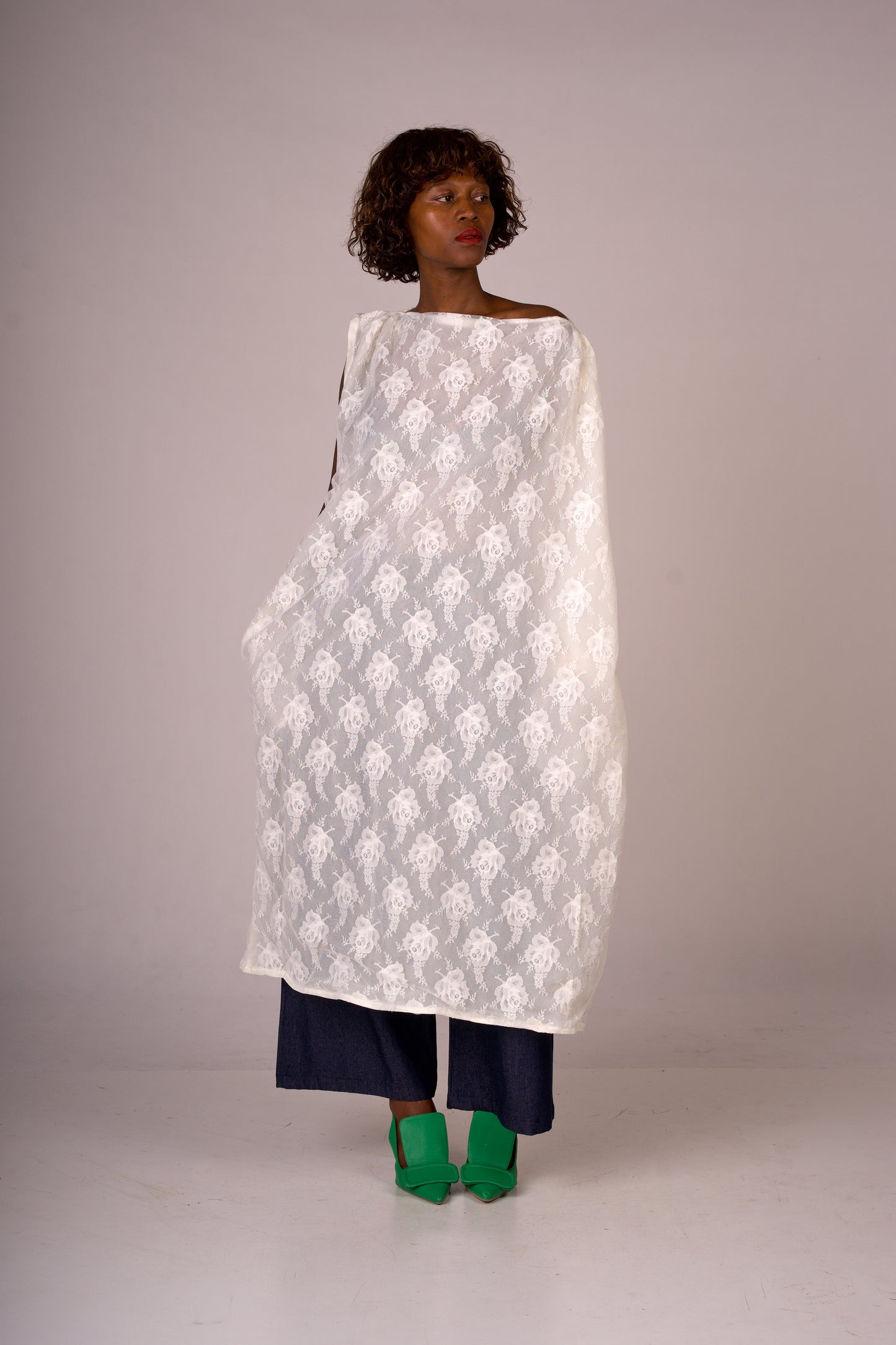 LACE off shoulder shirt dress