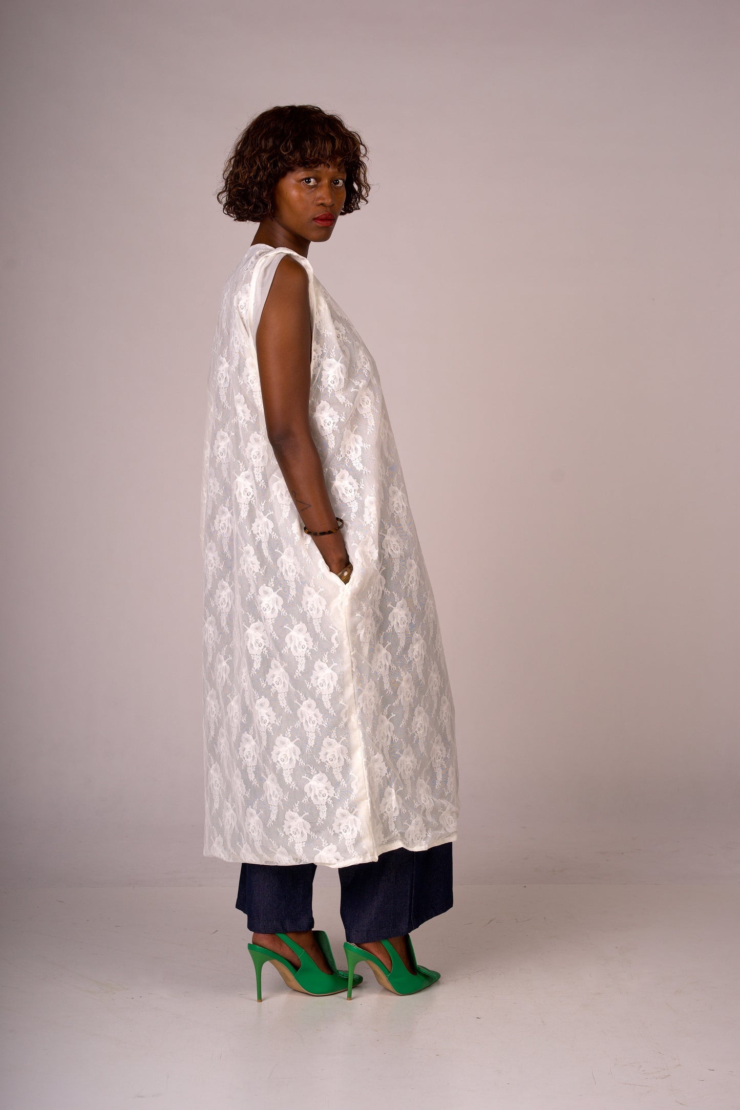 LACE off shoulder shirt dress