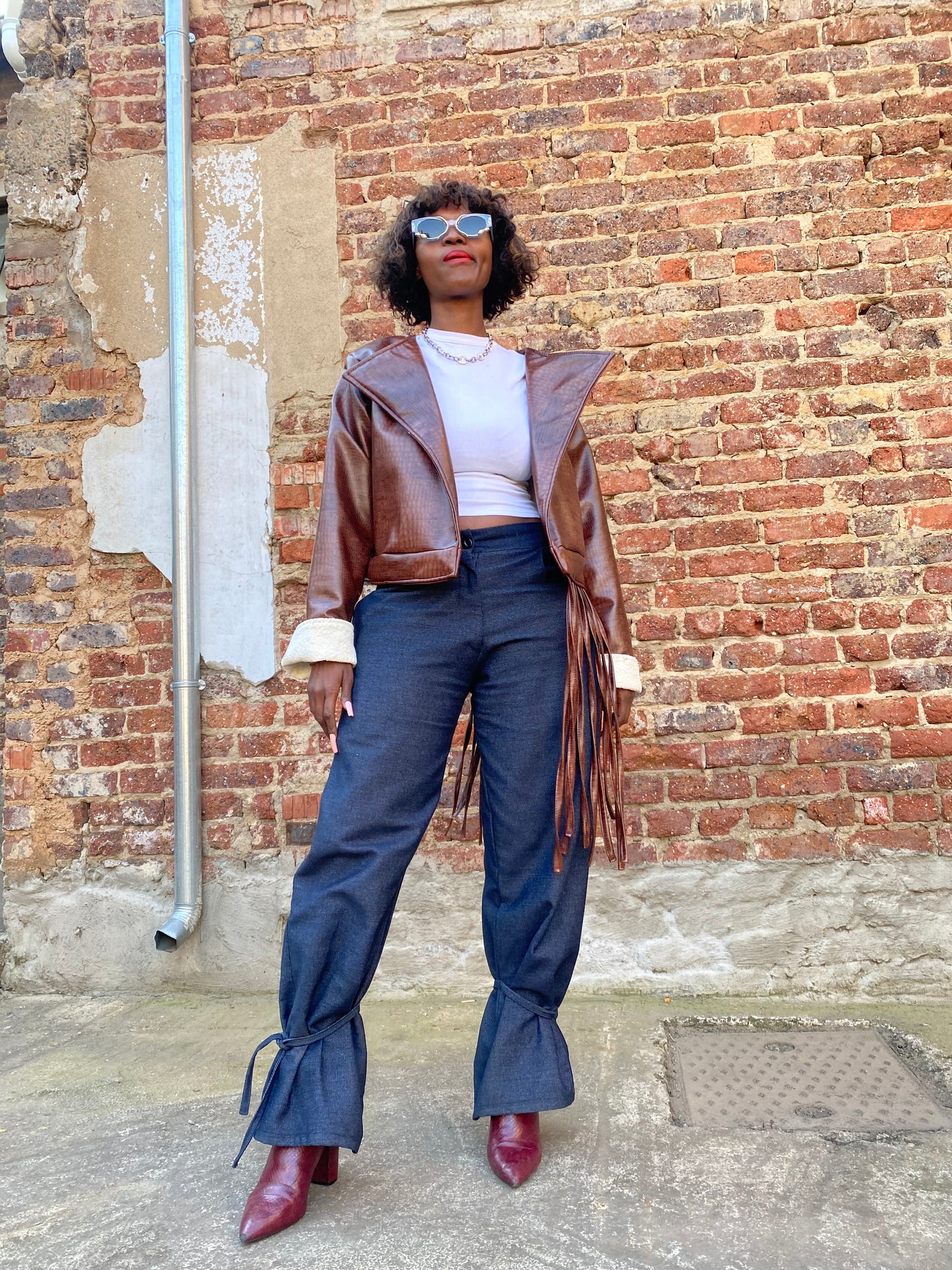 crop  brown jacket