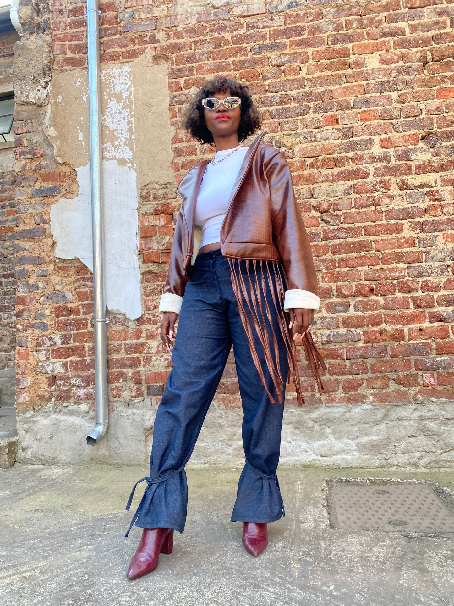 crop  brown jacket