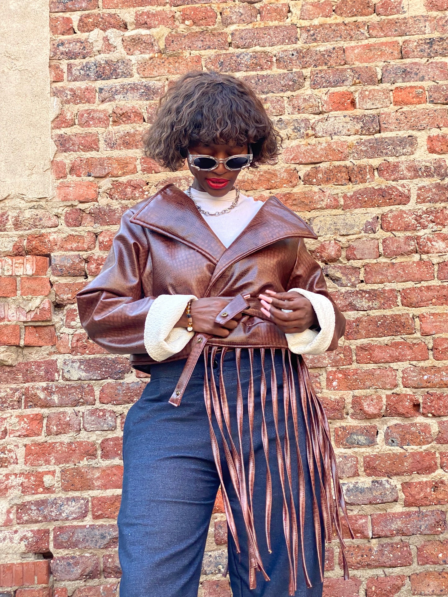 crop  brown jacket