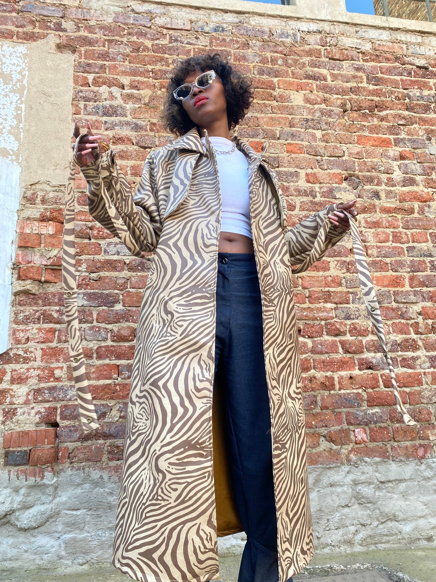 long faux zebra print