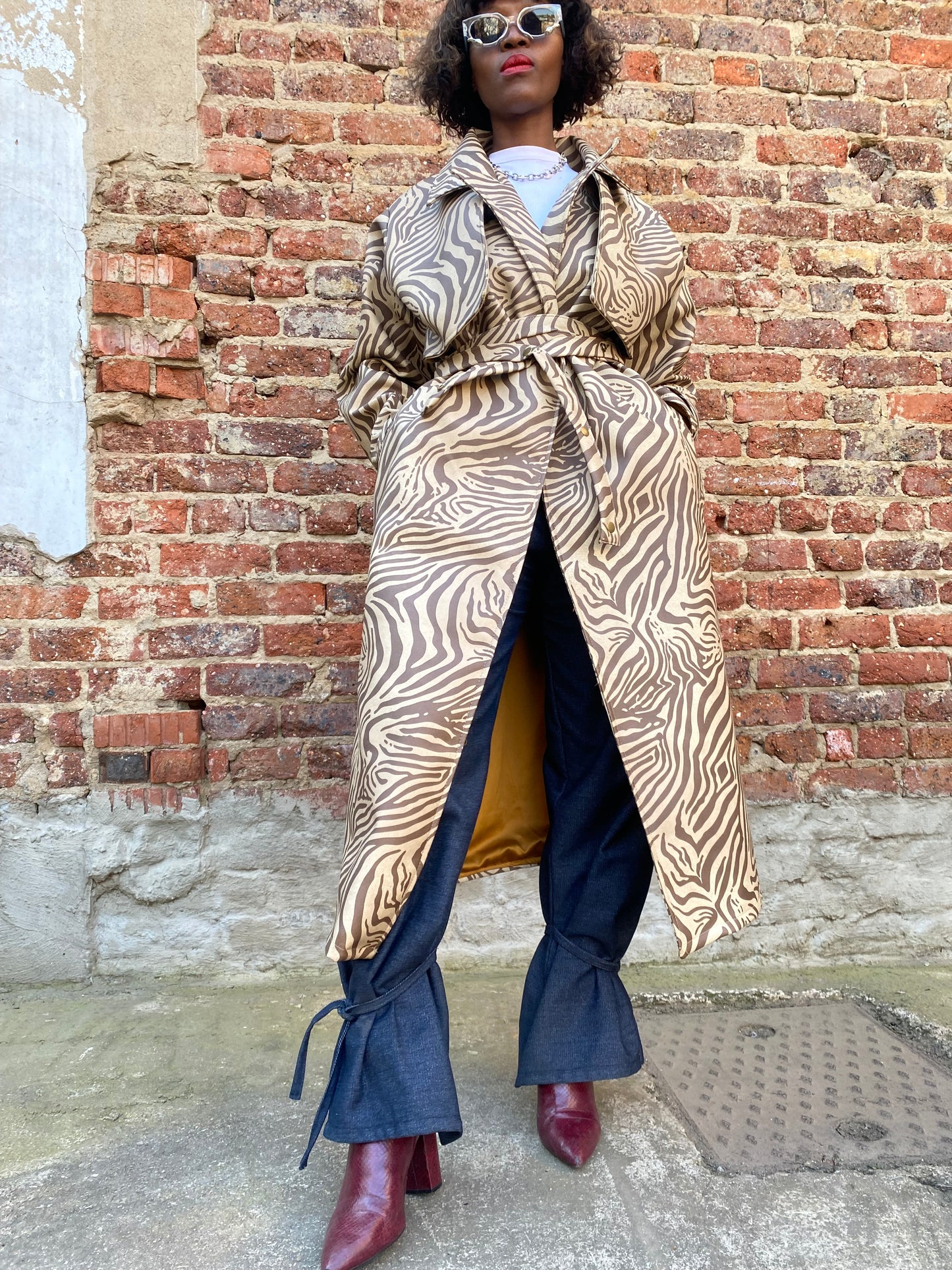 long faux zebra print