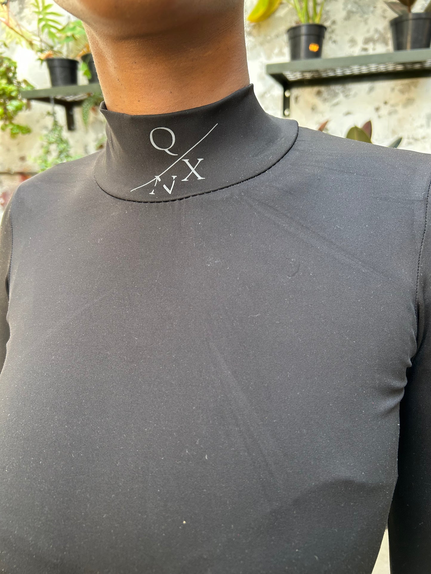 BRANDED BLACK BODY SUIT