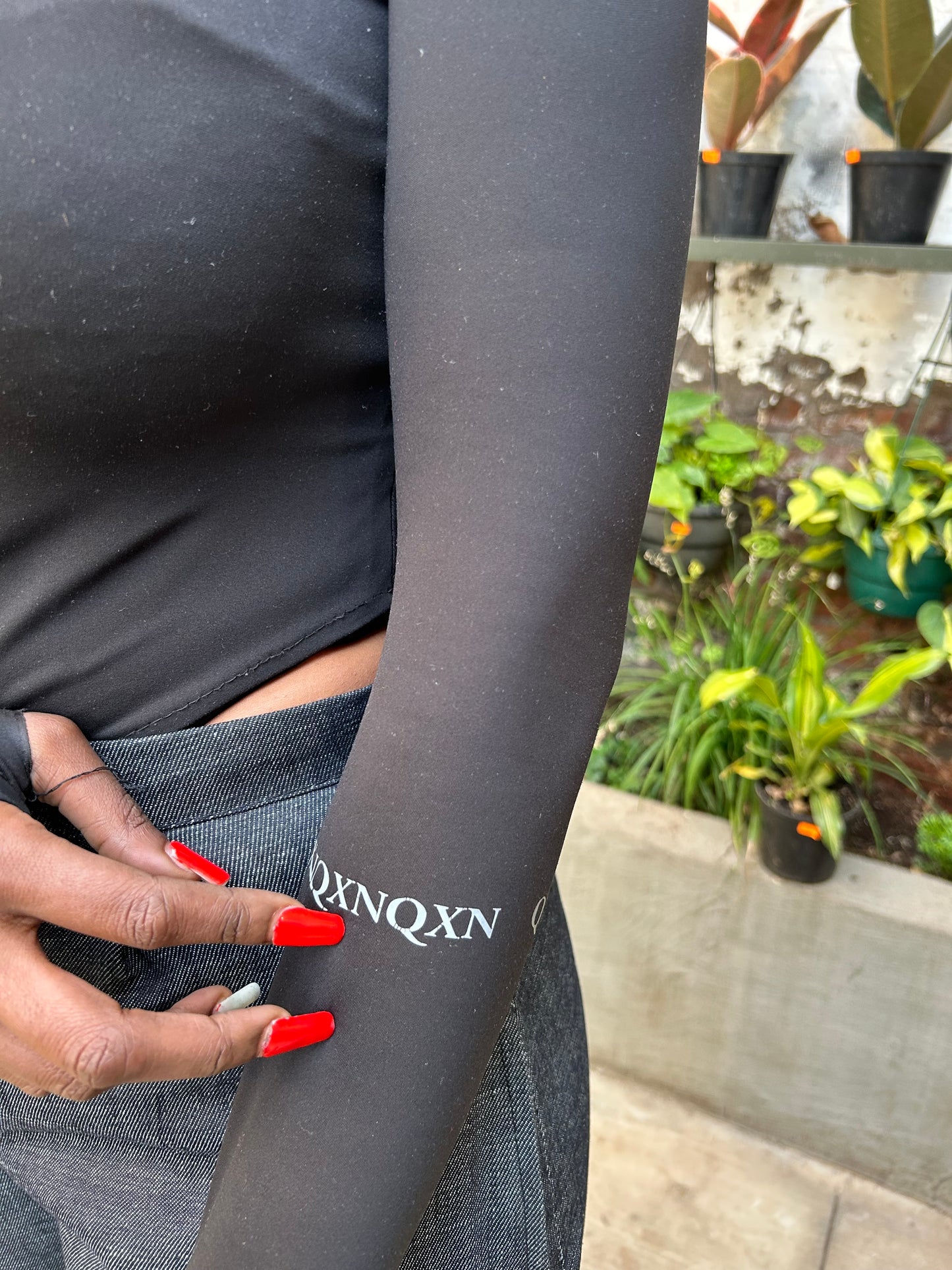 BRANDED BLACK BODY SUIT