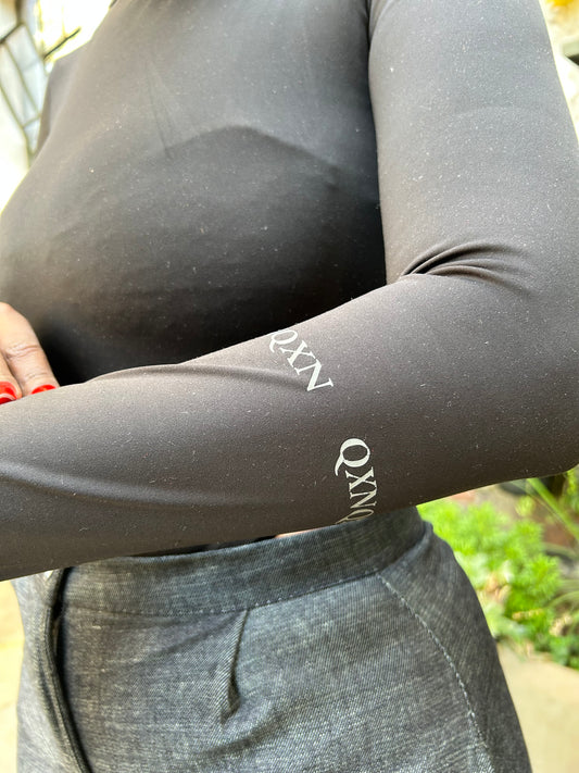 BRANDED BLACK BODY SUIT