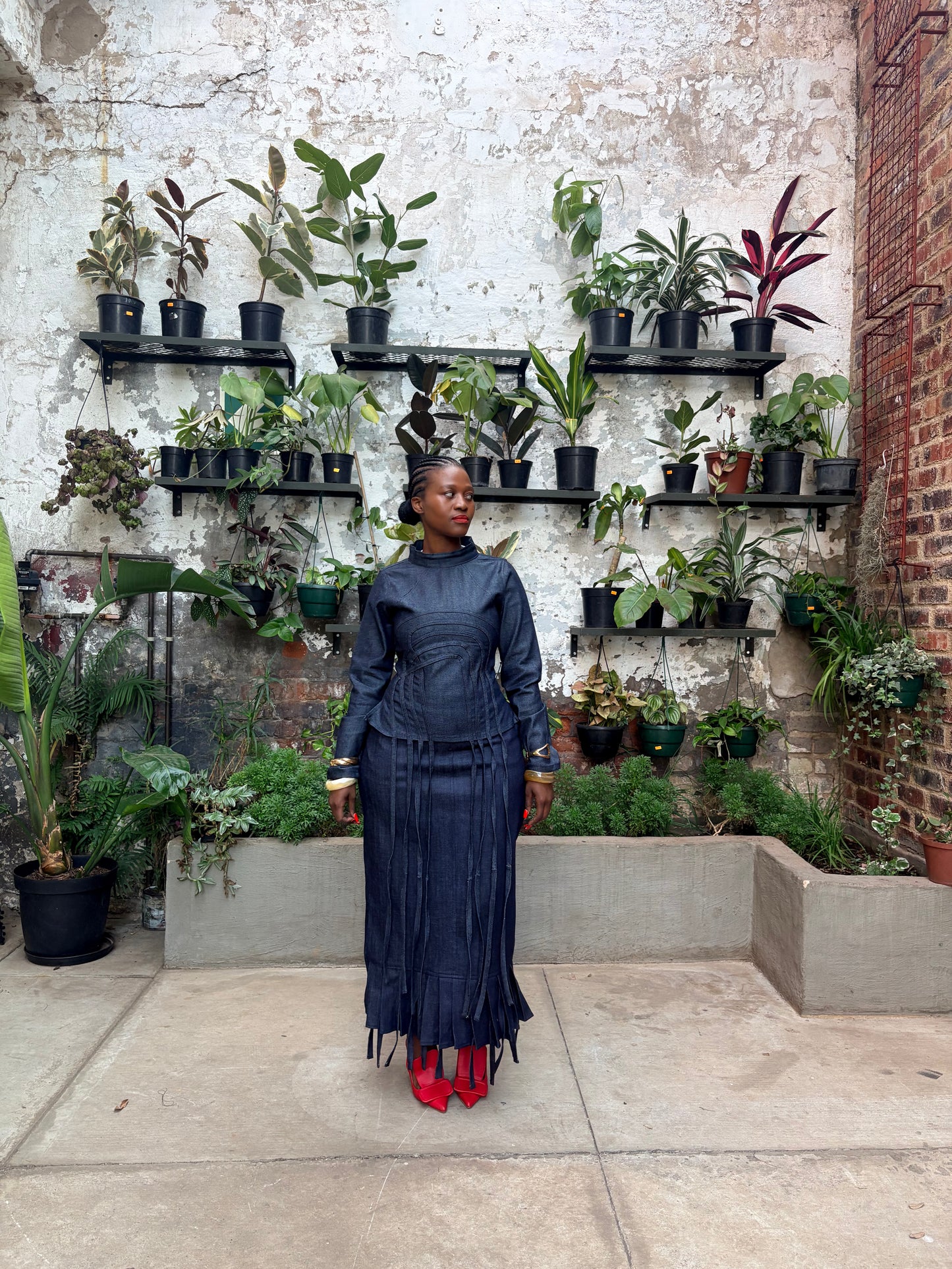 DENIM DAMBISA SKIRT AND IVEMVANE TOP