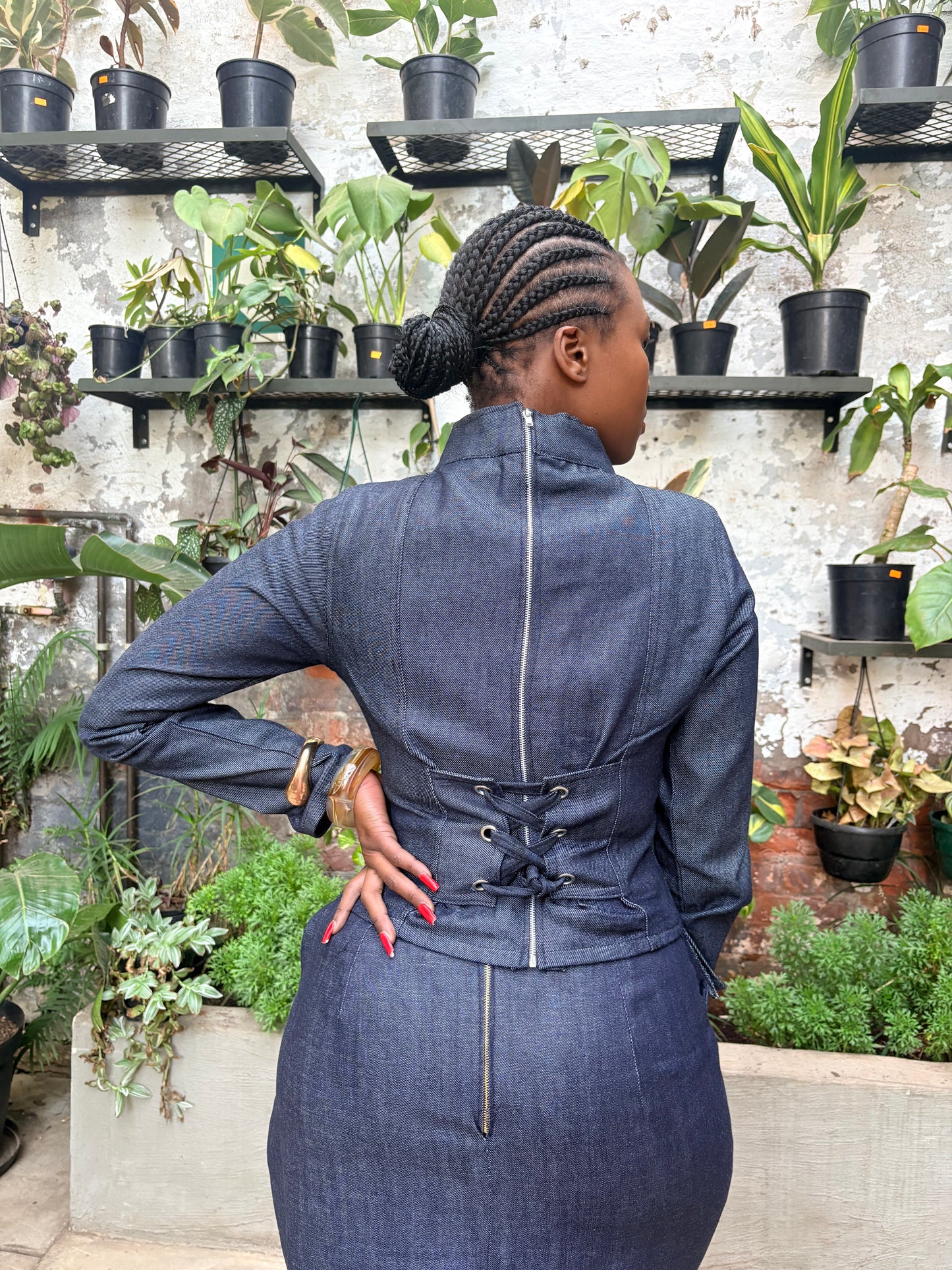 DENIM DAMBISA SKIRT AND IVEMVANE TOP