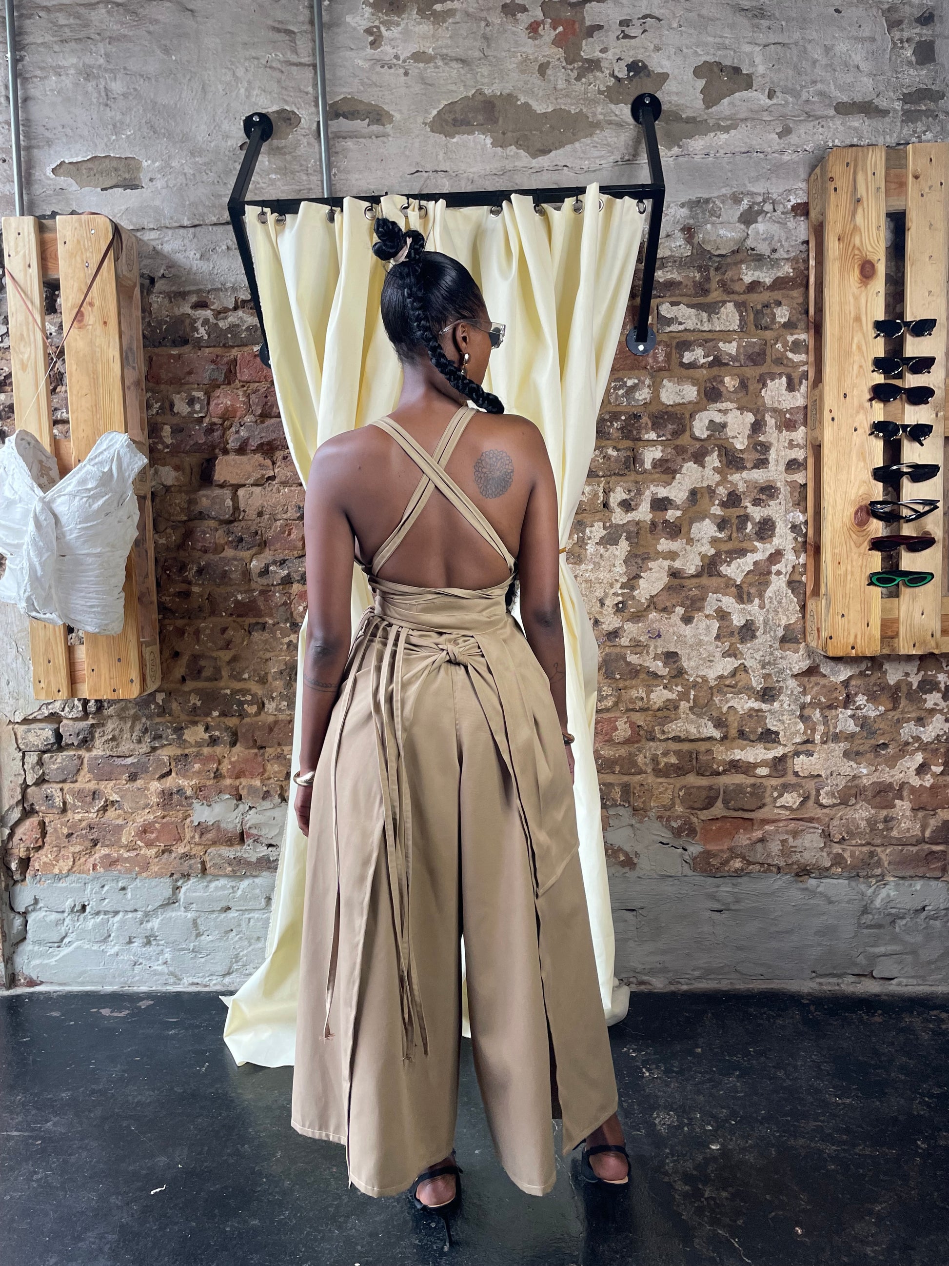 nqobile nxumalo, wearing wrap pants, fun female pants, african style, south africa